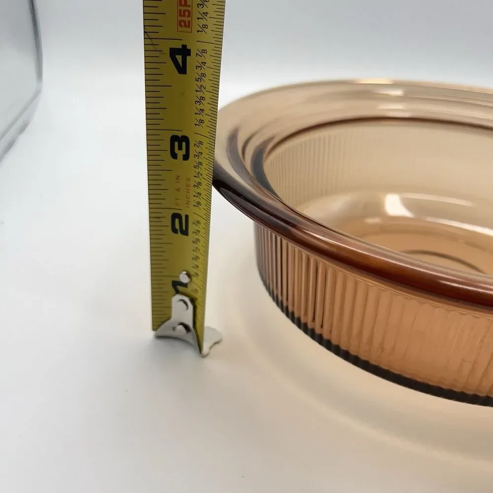Vintage Vision Corning (V-30-B) Amber Glass Bowl Pyrex - No Lid